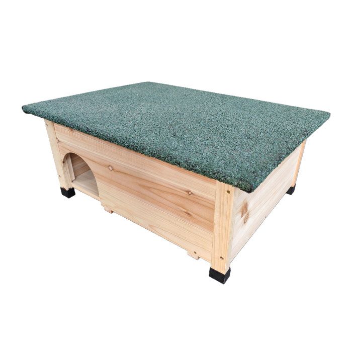 Meilleurs prix pour Relaxdays Maison hérisson avec sol entrée labyrinthe & toit étanche bois HxLxP 25x57x44 cm naturel