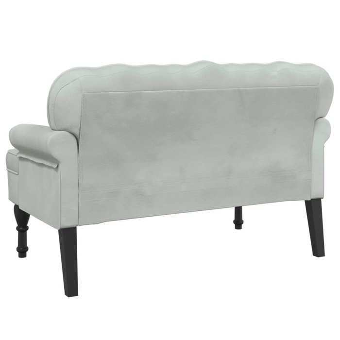 Black Friday Banc salon - JILL - Banquette/Coffre - avec dossier Gris clair 1195x645x75 cm - Velours BB344