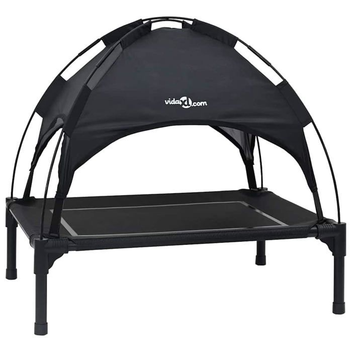 Lit Surélevé Pour Chien VidaXL 127 x 81 x 108 cm – Acier, Toit Amovible