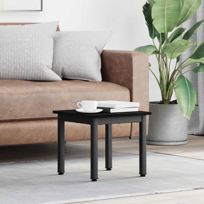 VIDAXL Table basse rectangulaire chêne noir 40 x 40 x 36 cm - Bois dingénierie & métal
