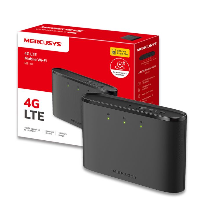 Routeur Mobile 4G LTE - MERCUSYS - MT110 - 150 Mbps - 10 connexions - Noir - - Reconditionné - Mercusys
