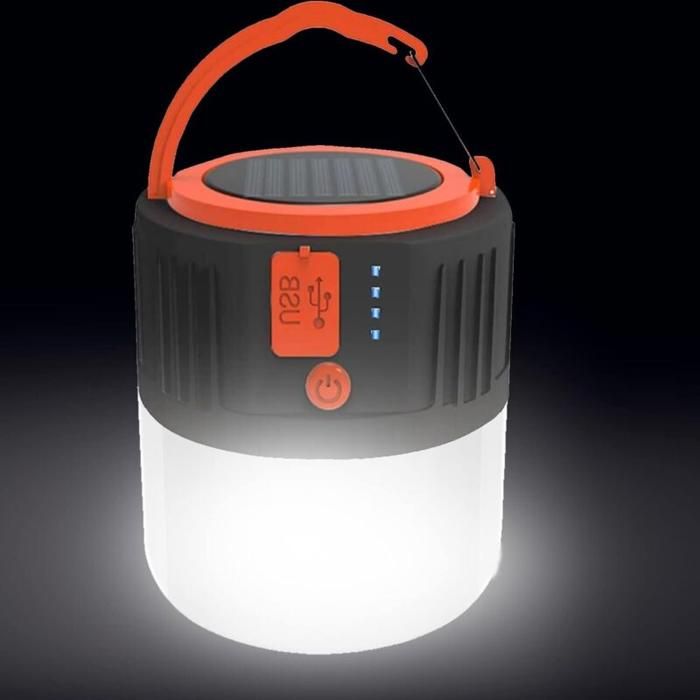 Lampe de camping solaire - Rechargeable par USB LED Lanterne de camping portable Lampe de jardin de sécurité Étanche
