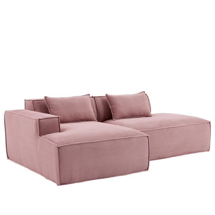 Canapé Droit 235 cm - EVRYAE + format compact pour petit espace tissu polyester résistant et facile d entretien - Rose