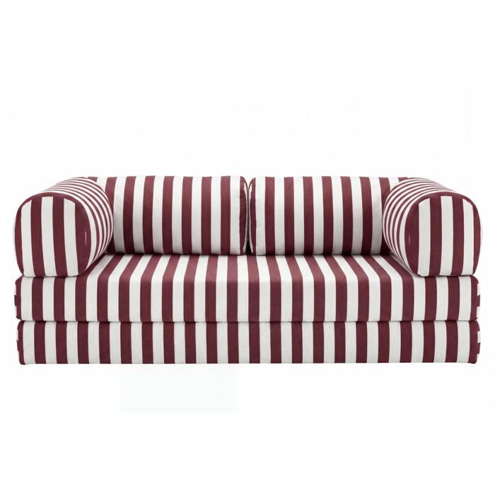 COSIMA - Canapé droit tissu rayé 3 places Terracotta COSIMA - Canapé droit tissu rayé 3 places Terracotta