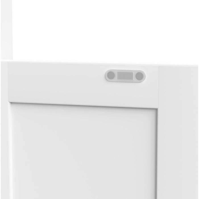 Bibliothèque en métal – 5 étagères réglables avec meuble à portes – blanc mat 60 x 23 6 x 180 cm