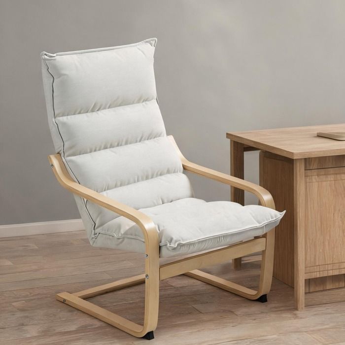 Fauteuil à bascule design avec accoudoirs en bois et coussins épais en velours 67 x 83 x 105 cm