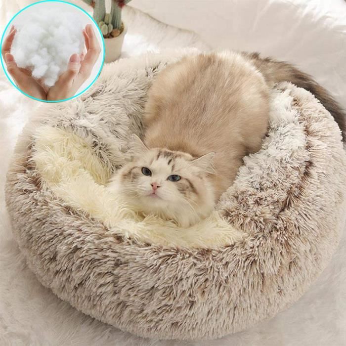 Comparer les prix de Panier pour Chat,ANNEFLY Anti Stress Extra Doux Lit pour Chat Grotte Niche Chat Apaisant Panier de Chien Canapé,Café-M