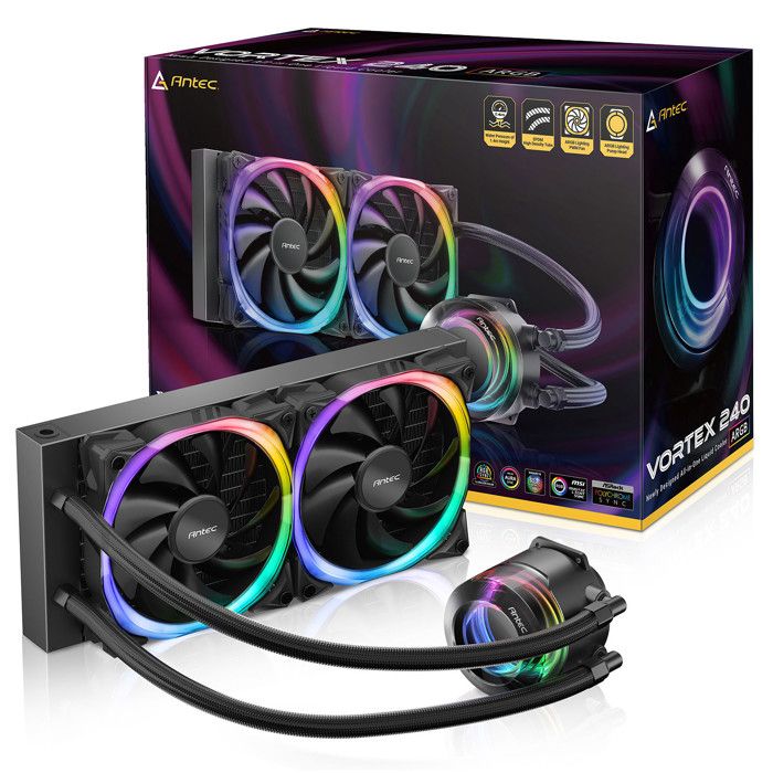 Antec Vortex 240 ARGB - Kit de Watercooling pour processeur avec éclairage LED ARGB