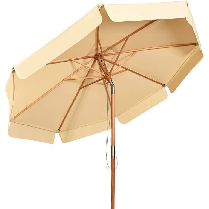 Parasol Déporté GOPLUS 3m Avec 32 LED Solaires - Inclinable 360° Pour Jardin, Terrasse