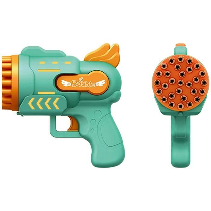JEDWKFA – 2 Pistolets à Bulles Gatling 40 Trous Avec LED – Bazooka Machine à Bulles + 4 Bouteilles, Pour Enfants 3 Ans+
