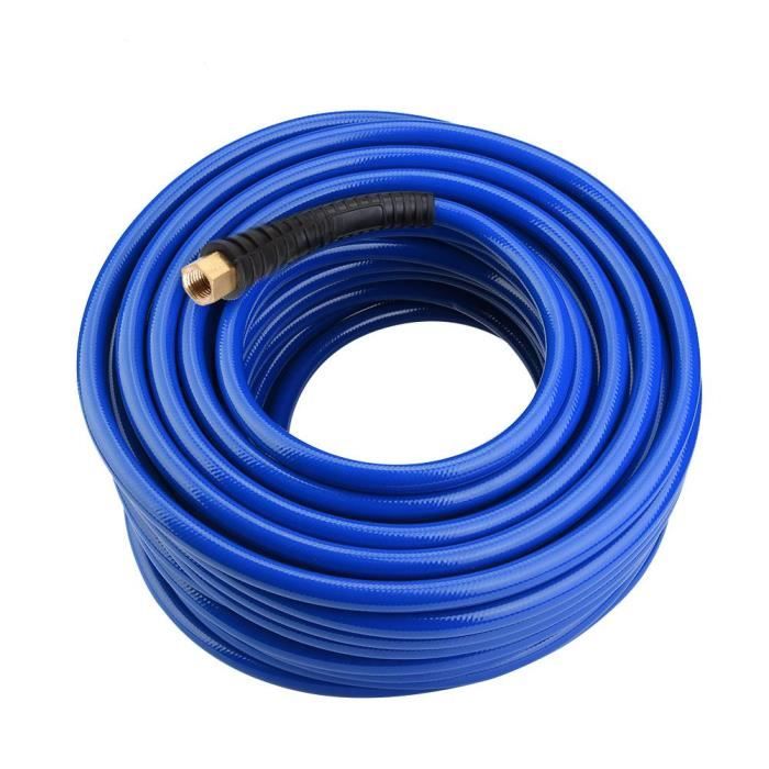 Tuyau pneumatique PVC flexible bleu 30M avec connecteur 1/4 BPS