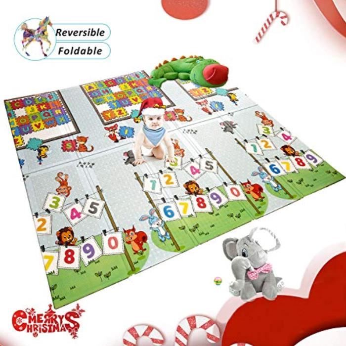 Tapis D Eveil Ozs4o Tapis De Jeu Extra Large Pliable Reversible Tapis De Jeu En Mousse Non Toxique Etanche Exterieur Ou Interieur 7 Cdiscount Puericulture Eveil Bebe
