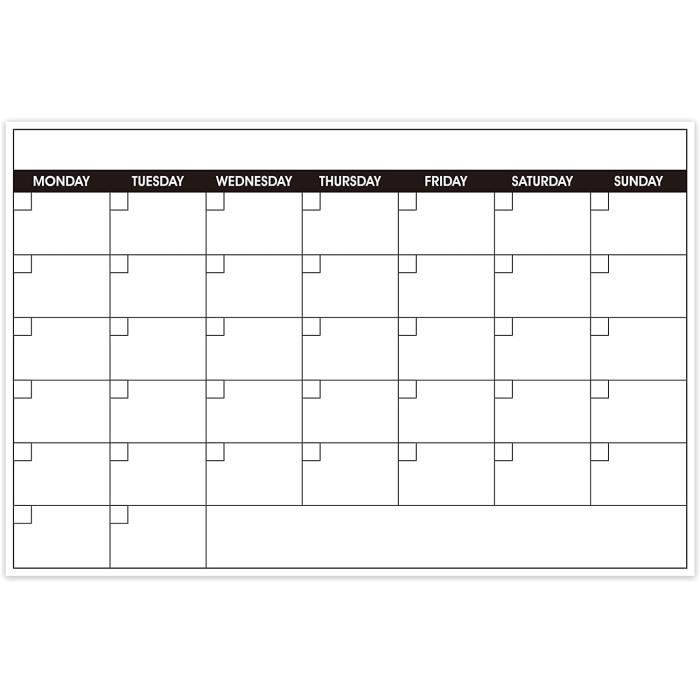 Effacer à sec Calendrier mensuel Grand calendrier magnétique, planificateur  annuel vierge non daté