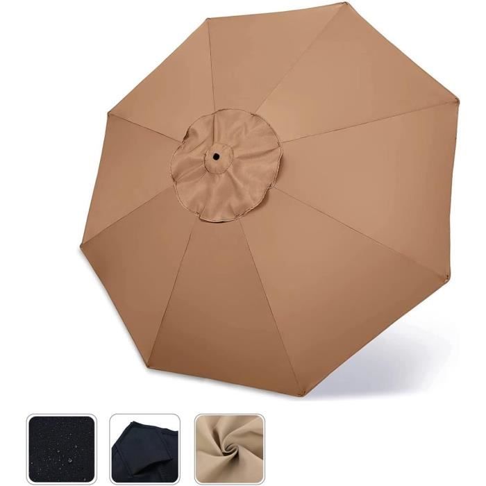 Toile De Remplacement Pour Parasol Déporté 8 Baleines 3m - Tissu épais Résistant Aux Intempéries - Jardin, Terrasse - 12
