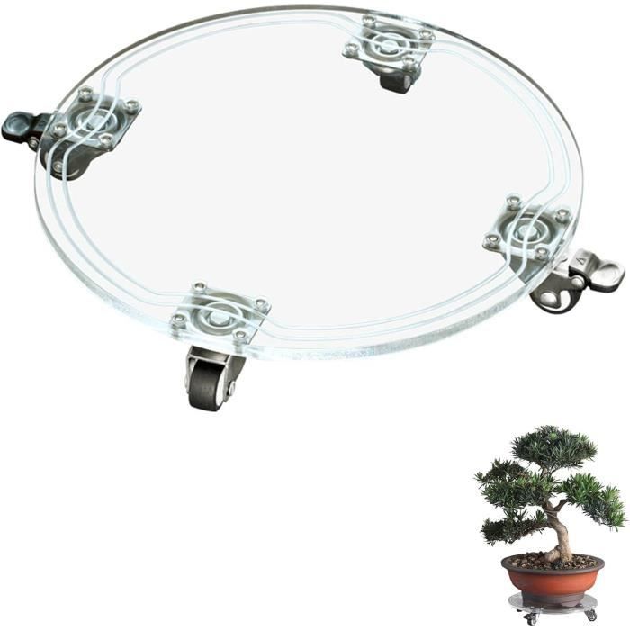 Accroche Plante Grimpante QWORK® 3 Pièces Support Pot De Fleur Plastique 30 Cm, Porte Plante A Roulettes, Pour Intérieur Et Extérieur Fleur Extérieur