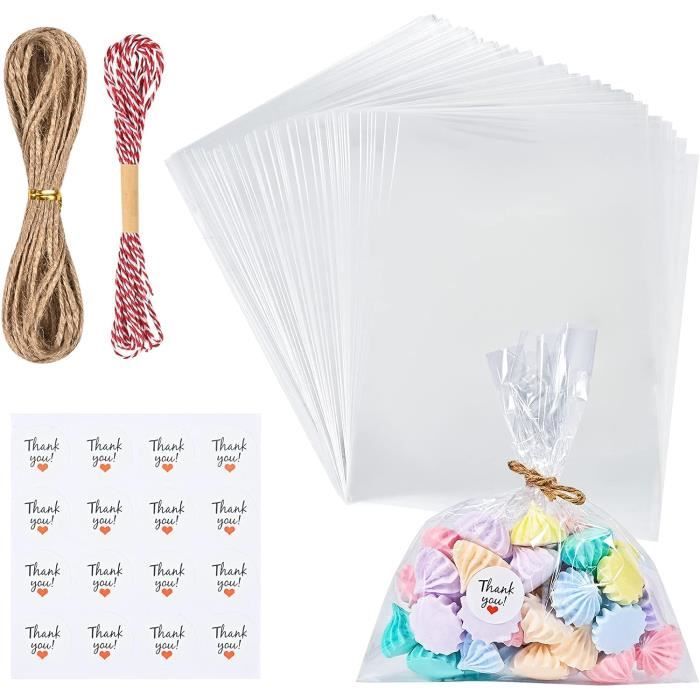 200 Sachets Cellophane Transparents 24×16 Cm – Auto-adhésifs OPP – Emballage Bonbons, Bijoux, Cadeaux
