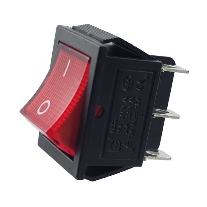 Interrupteur à Bascule Encastrable 2 Pôles 16A 250V - Dimensions 28,5 X 21,9 Mm - Jaune Lumineux