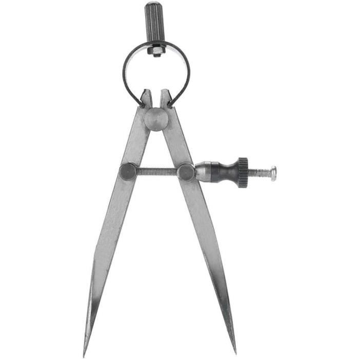 Compas Acier Carbone 250mm - Diviseur à Ailes Réglable Pour Marquage Cuir, Métal, Bricolage