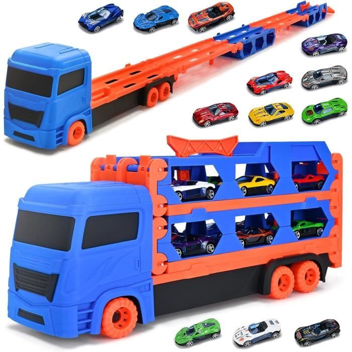 Camion de Transporteur Piste de Course Éjectable Camion Jouet Voiture Enfant  avec 12 Petite Voiture Camion Jouets de - Cdiscount Jeux - Jouets