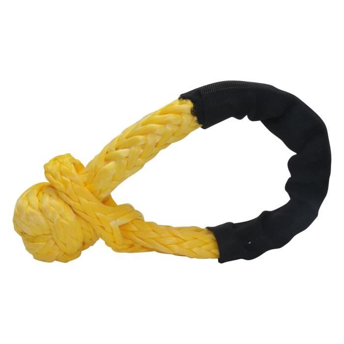 Cordes Manille Souple QWORK - Lot De 2 - 12mm X 50cm - Résistance 14T - Pour Remorquage, Nautisme, Camping