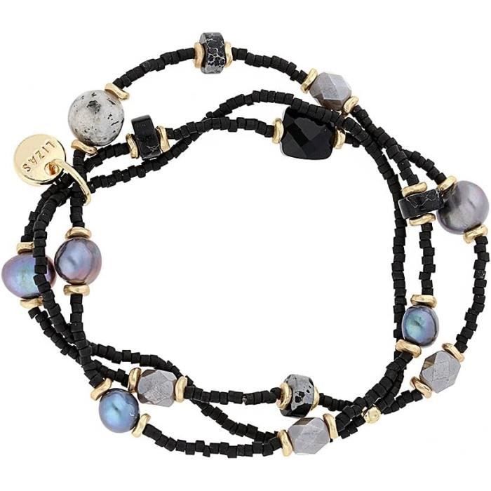 Collier Perles Noires à Facettes – Double Rang – Style XIXe Siècle – Occasion