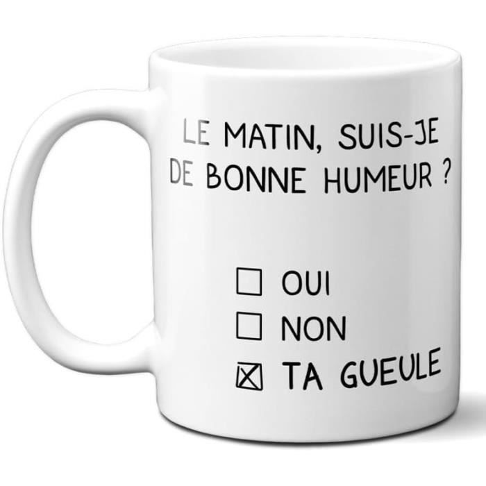 Tasse Humoristique 15 Oz "Fuck" - Humeur Du Matin, Tasse De Bureau Décalée, Céramique Blanche