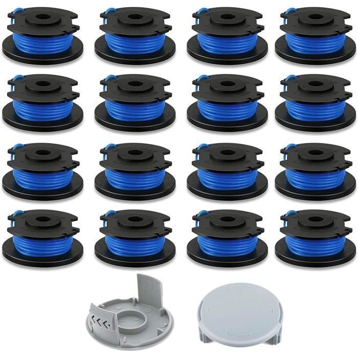 Bobines De Fil De Rechange Pour Débroussailleuse Ryobi – 1,65 Mm, 12 Bobines + 2 Bouchons, Compatible 18V/24V/40V