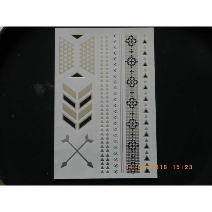 Temporaire Flash Tatouage Classique Or Argent 8Teile Bracelet Chaîne Anneau Body