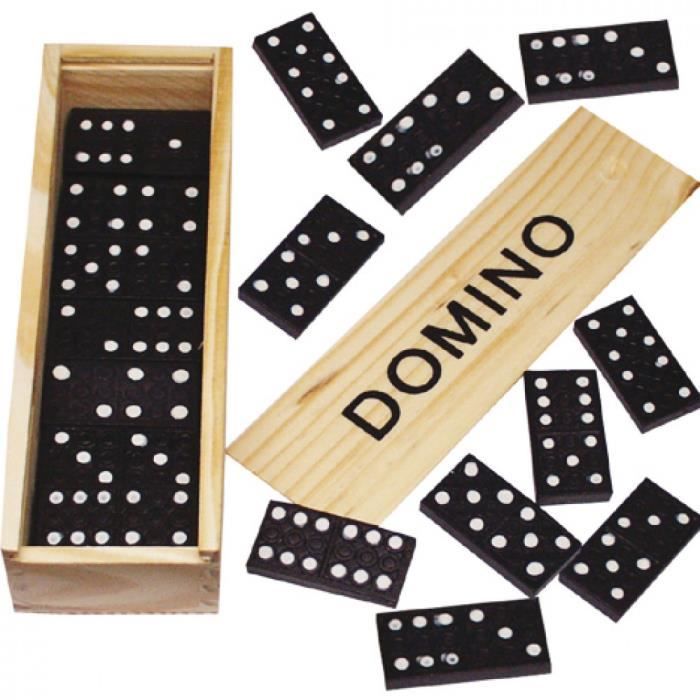 Boîte de Jeu de Domino en Bois 16 x 5 cm Set Dominos 28 pièces Cdiscount Jeux Jouets