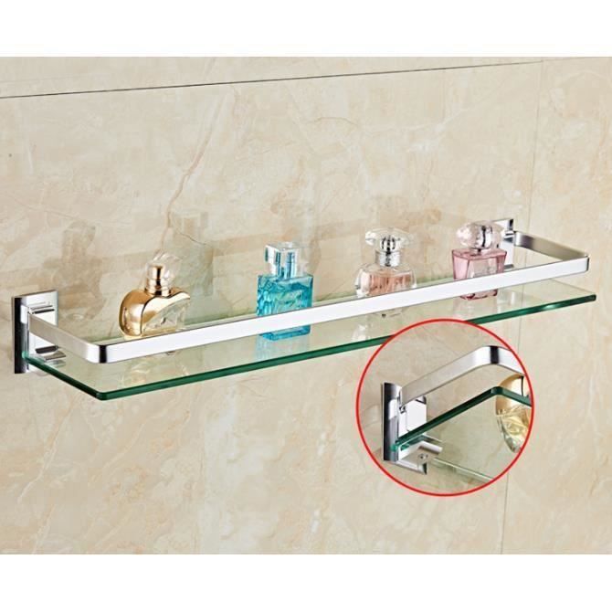 Etagere De Salle De Bain Rectangulaire En Verre Aluminium Support