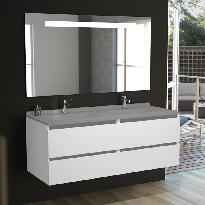 Meuble Salle De Bain Double Vasque Arlequin 140x55 5 Coloris Au