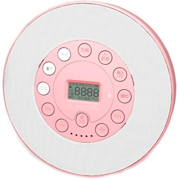 Lecteur CD Bluetooth portable rechargeable, lecteur de CD de musique compact pour voiturevoyage