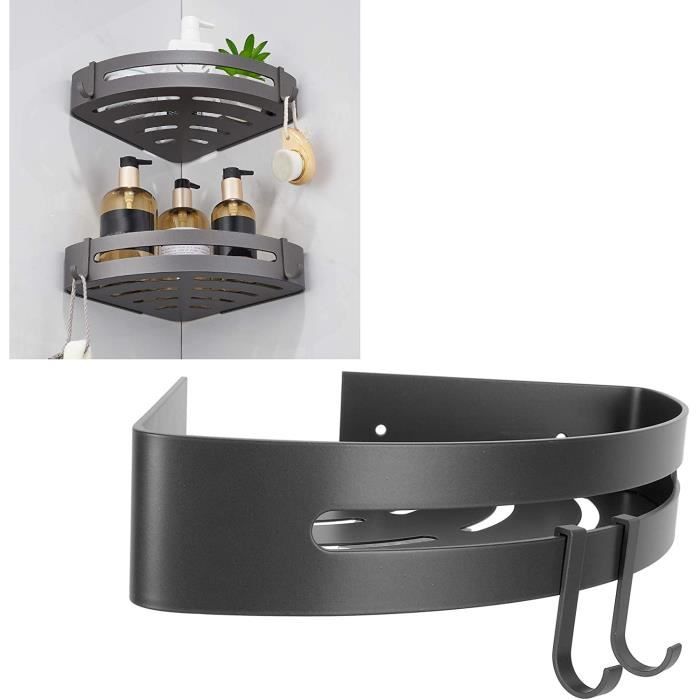 Étagère D'Angle Pour Salle De Bain Et Cuisine - Rangement Auto-drainant Gain De Place Blanc