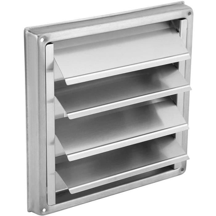 Grille Ventilation 125mm Inox à Lames Mobiles Filet Anti Insectes