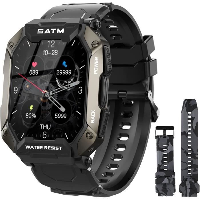 Montre Connectée Homme A137 Noir Tensiomètre