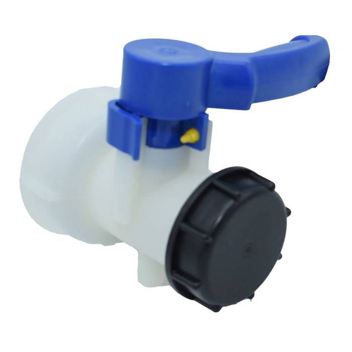 Vanne Papillon Cuve 1000L - 2 Pouces 70mm - Compatible Schütz - Sortie S60x6 - PEHD
