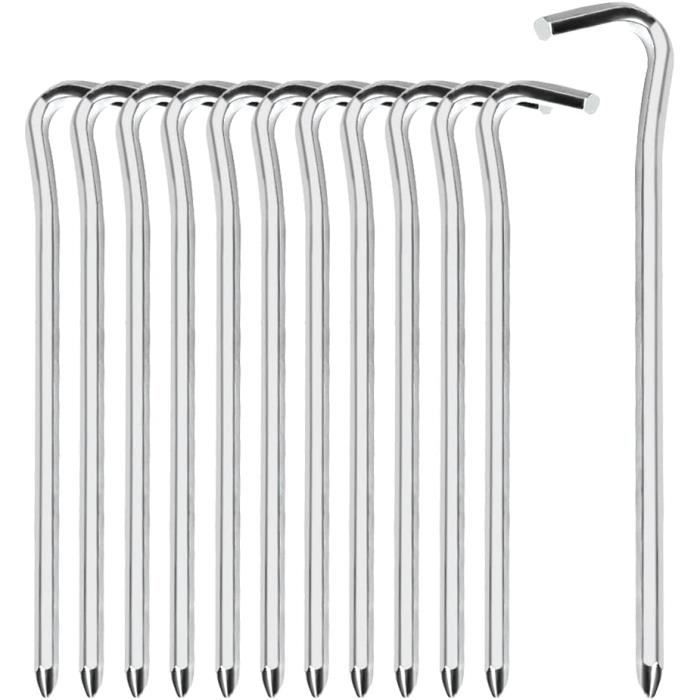 Lot De 8 Piquets De Fixation XL Relaxdays - 30,5 Cm Pour Bâche - Acier Doré