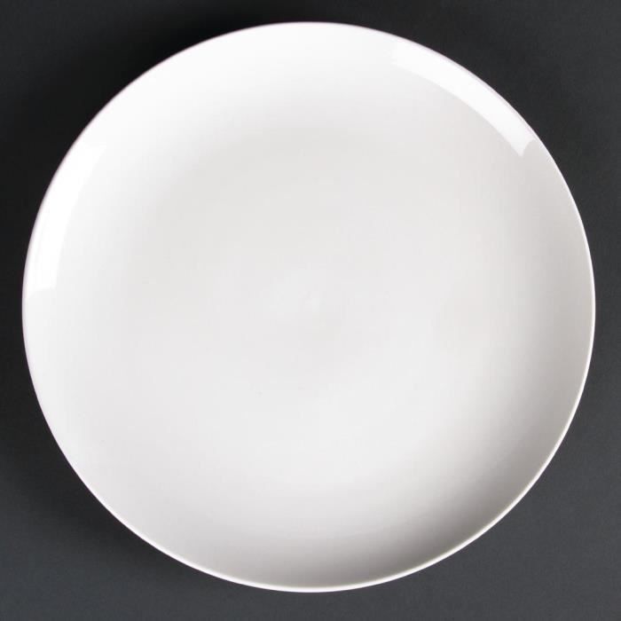 Assiettes creuses rondes en porcelaine blanche 260 mm Lumina - Lot de 4