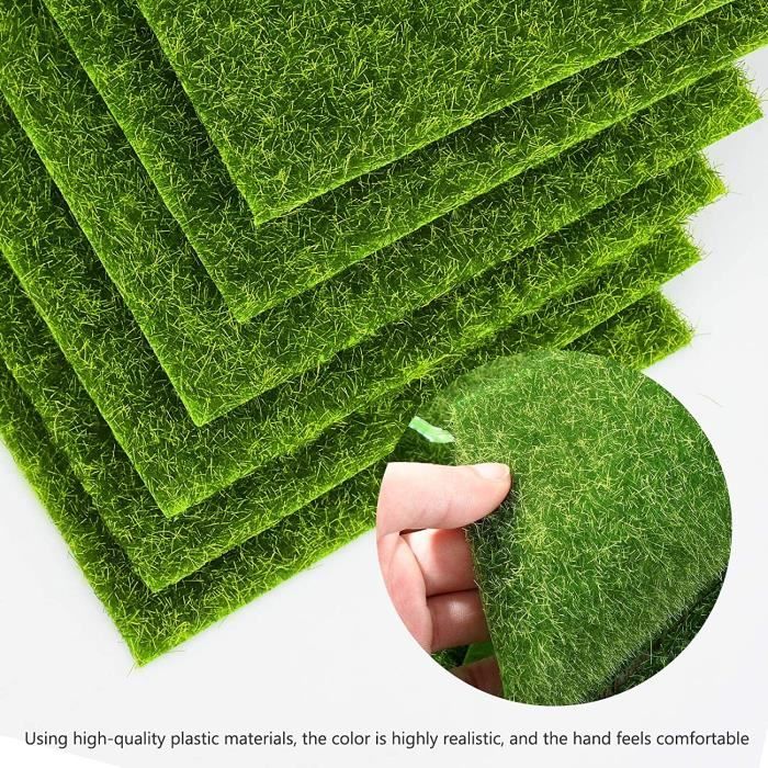 KARELLS Mini Simulation Gazons, Tapis De Pelouse Verte Artificielle, 4