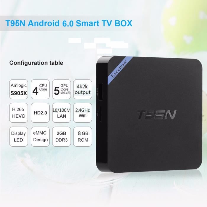 T95n Mini M8s Pro 2 Go 8 Go Android 6 0 Tv Box S905x Quad Core 2 4 Ghz Wifi Smart Media Player Miracast Dlna Set Top Box Cdiscount Tv Son Photo