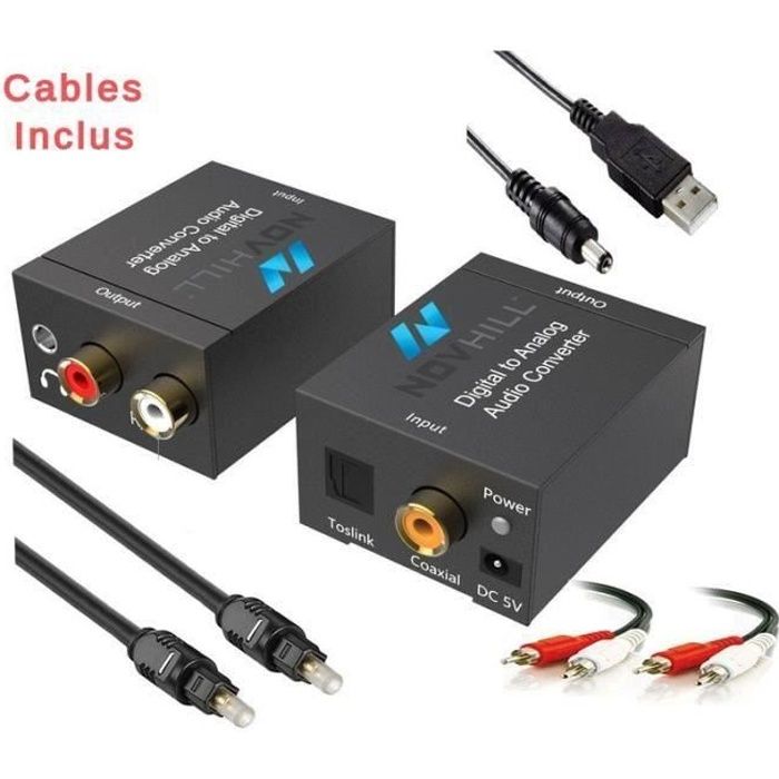 Goobay Convertisseur Numérique-Analogique 192 kHz - Câble audio RCA -  Garantie 3 ans LDLC