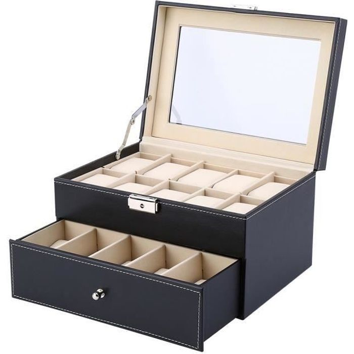 Boite Rangement Montres Cuir Achat Vente Pas Cher