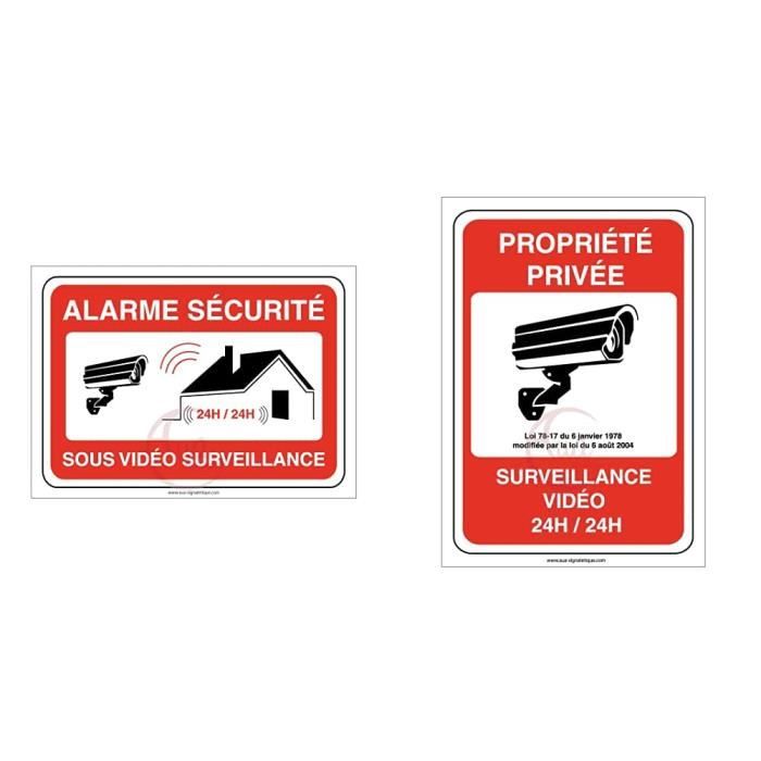 Panneau Signalétique 'PROPRIÉTÉ PRIVÉE - VIDÉO SURVEILLANCE 24h/24' En Aluminium Réfléchissant, 20x15cm | Décourageant, Résistant Aux Intempéries - 3