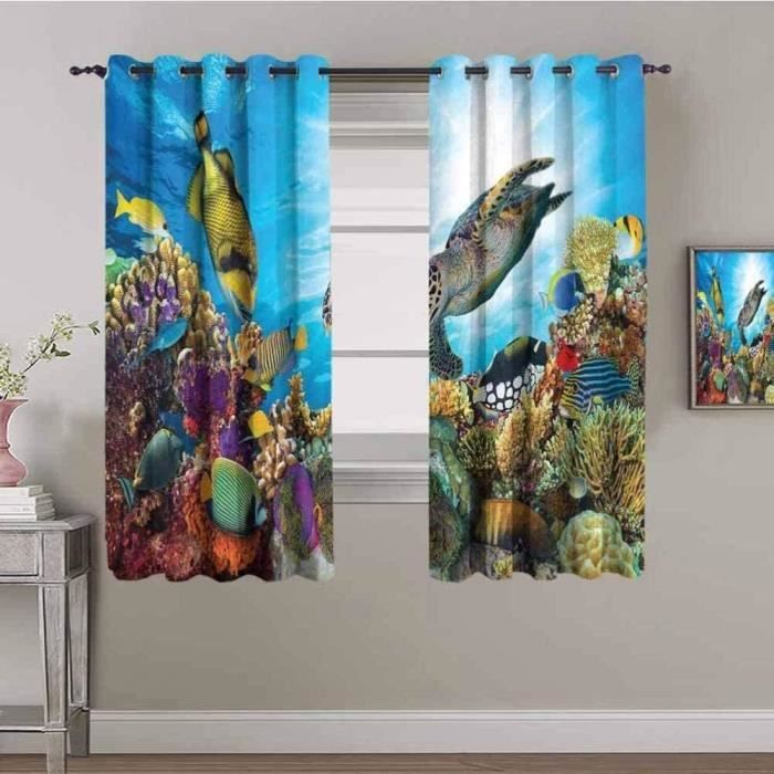Rideaux Voilages PONY DANCE - Lot De 2, Lin Naturel, 140x145 Cm, Pour Petites Fenêtres, Salon, Chambre