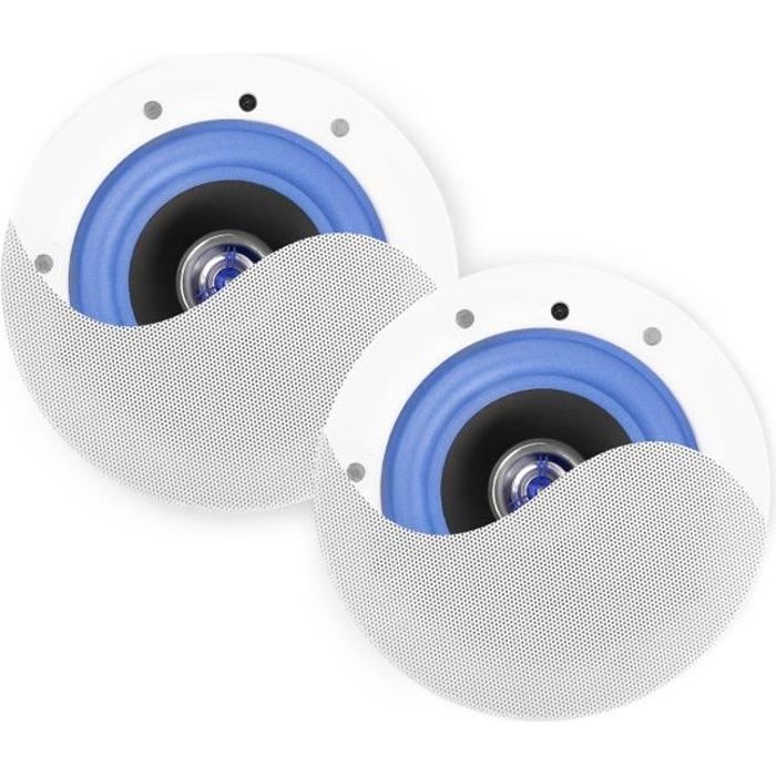 Power Dynamics NCBT6B - Lot de 2 Haut-Parleurs de Plafond Bluetooth 60W - Noir