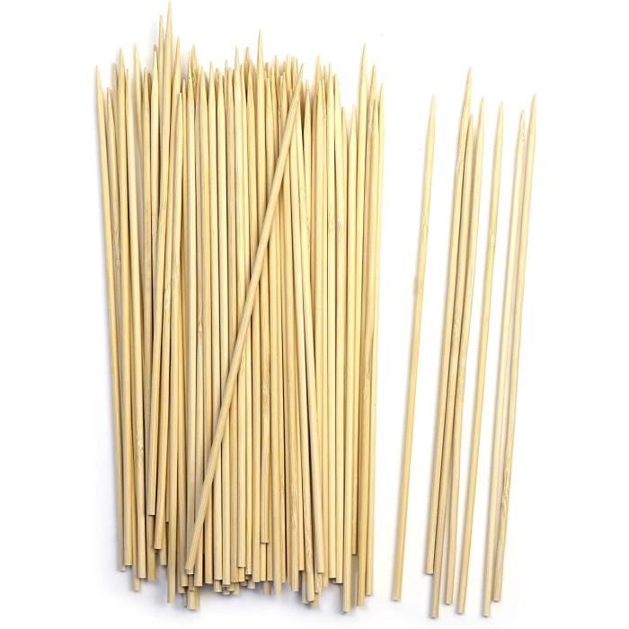 50 Pcs - Pics en bambou plats pour BBQ - 0,9 cm x 35 cm