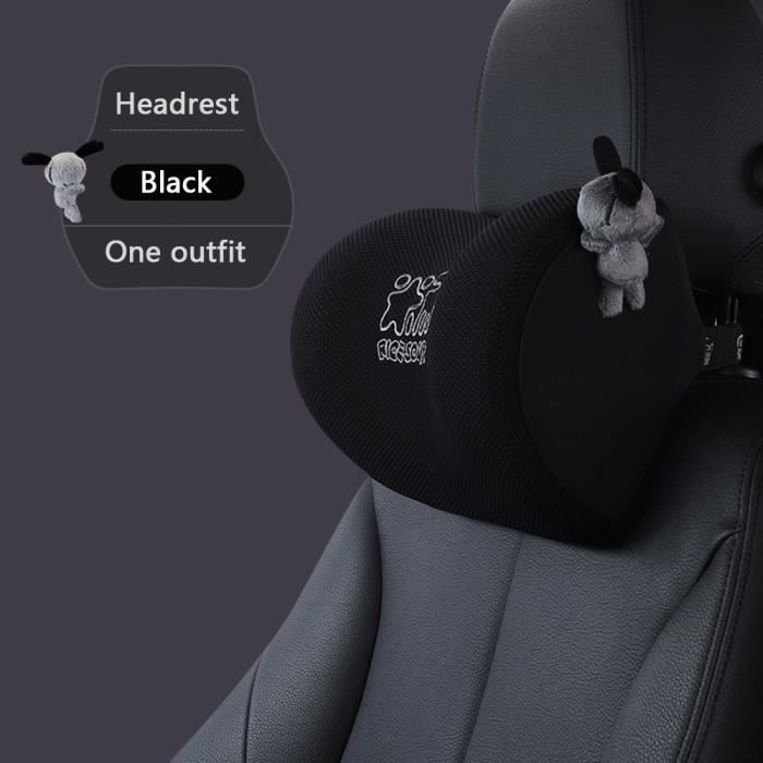 Coussin Lombaire Et Appui-tête Voiture - Mousse Mémoire De Forme - Pour Dos Et Cou - Réglable Et Lavable