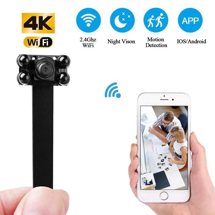 Mini Caméra Espion WiFi HD 1080P - Vision Nocturne, Détection De Mouvement, Intérieur/extérieur, Application