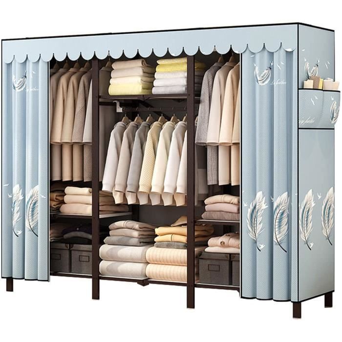 Armoire Pliante, GardeRobe en Tissu Simple Rangée De Stabilisateur Métallique pour Chambre