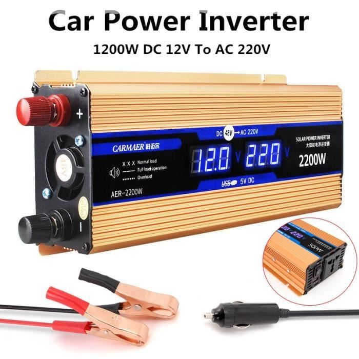 Onduleur Solaire WVC 1200 W – Micro-onduleur étanche IP65, 220 V, Pour Panneaux 30-36 V – Avec écran LCD